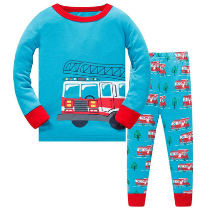 Hooyi Kids Shop TB753 BLUE / 5T Boy Luminous Airplane Dinosaur Pajama Set