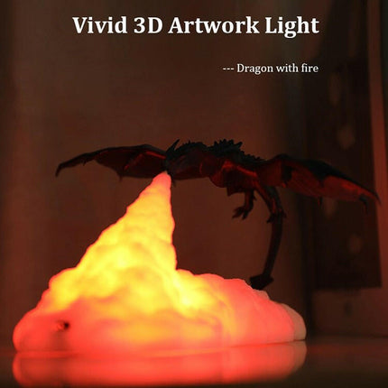 Dragon Shaped 3D LED Rechargeable Night Light - Lighting & Bulbs Mad Fly Essentials