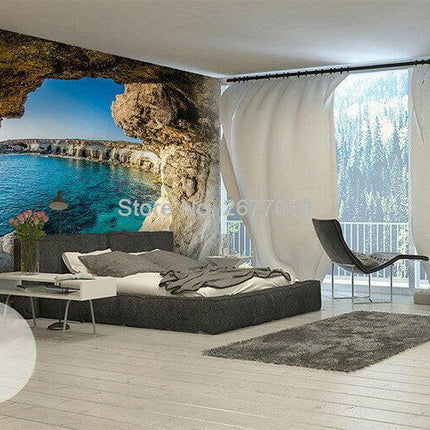 jiadou -Melin Home & Garden Custom 3D Tropical Paradise Background Wallpaper Custom 3D Photo Wallpaper Background Wall Mural Home Decor (1 ㎡)