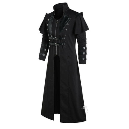 Men Medieval Assassin Leather Trench Costume - Men's Fashion Mad Fly Essentials
