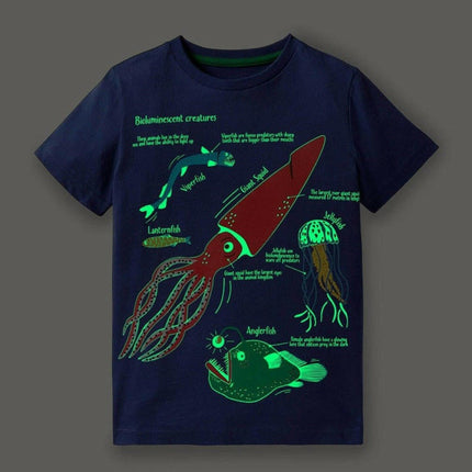 Little maven Kids Shop 67191 Luminous / 2T Boy Ocean Jellyfish Luminous Shirt