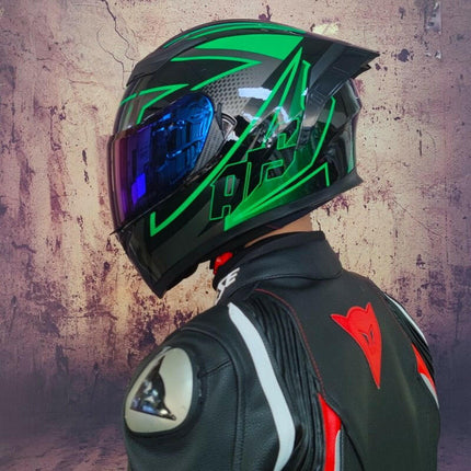 LVS Super Deals 3 / M Motorcycle Full Face Red Blue 3D Skull Helmets