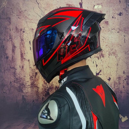 LVS Super Deals Motorcycle Full Face Red Blue 3D Skull Helmets