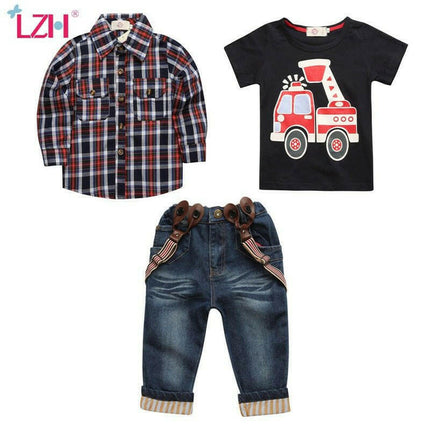 Baby Boy short Tie Shirt+Jeans Set - Kids Shop Mad Fly Essentials