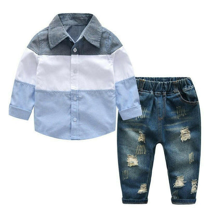 Baby Boy short Tie Shirt+Jeans Set - Kids Shop Mad Fly Essentials