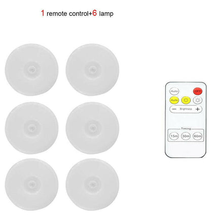 Mad Fly Essentials 0 1 control-6 lamp Wireless Remote Control Under Cabinet Kitchen Light USB Rechargeable Magnetic Pir Motion Sensor Night Lamp for Bedroom Wardrobe