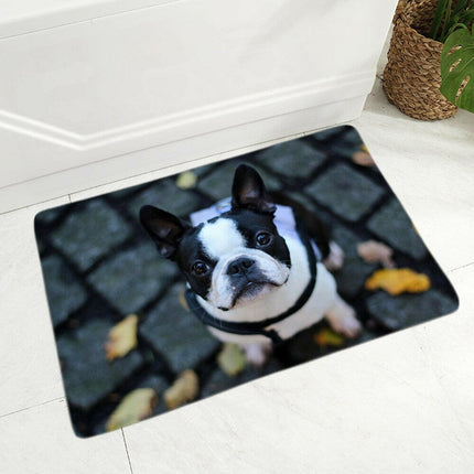 Mad Fly Essentials 0 11 / 40cmx60cm MINI French Bulldog Doormat Decor Cute Pet Dog Animal Floor Door Mat for Hallway Bedroom Non-Slip Soft Flannel Carpet 40x60cm