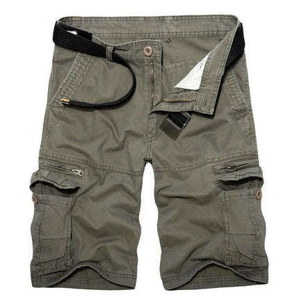Mad Fly Essentials 0 2022 Mens Military Cargo Shorts Summer army green Cotton Shorts men Loose Multi-Pocket Shorts Homme Casual Bermuda Trousers 40