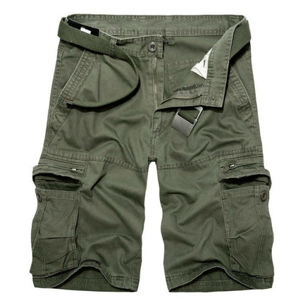 Mad Fly Essentials 0 2022 Mens Military Cargo Shorts Summer army green Cotton Shorts men Loose Multi-Pocket Shorts Homme Casual Bermuda Trousers 40