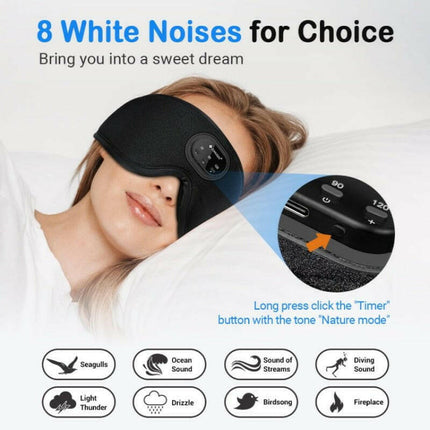 Mad Fly Essentials 0 2022 white noise version 3D wireless music sleep headset bluetooth eye mask microphone call manufacturers wholesale Dropshipping