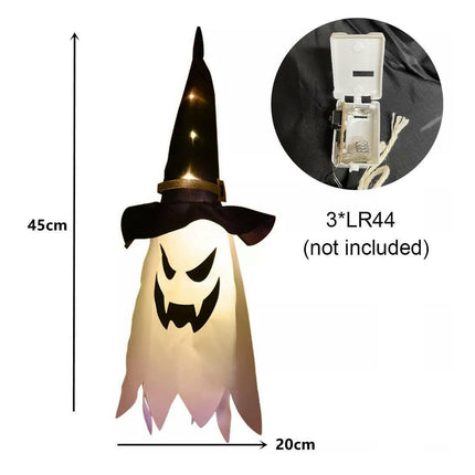 Mad Fly Essentials 0 3 modes A LED Halloween Decoration Flashing Light Gypsophila Ghost Festival Dress Up Glowing Wizard Ghost Hat Lamp Decor Hanging Lantern