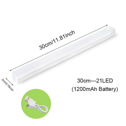 Mad Fly Essentials 0 30cm-21LED / Warm White Motion Sensor Light Wireless LED Night Light USB Rechargeable Night Lamp For Kitchen Cabinet Wardrobe Lamp Staircase Backlight