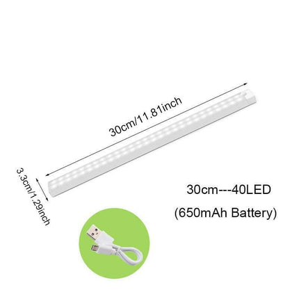 Mad Fly Essentials 0 30cm-40LED / Warm White Motion Sensor Light Wireless LED Night Light USB Rechargeable Night Lamp For Kitchen Cabinet Wardrobe Lamp Staircase Backlight