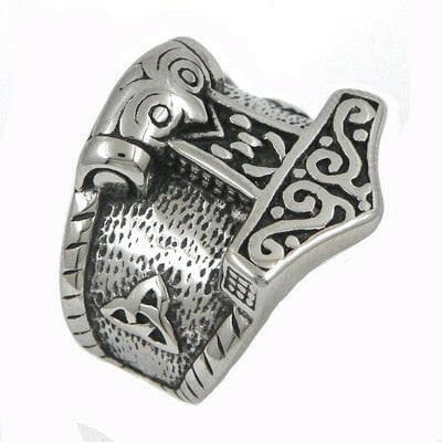 Mad Fly Essentials 0 7 / OSR637 316L Stainless steel Odin Norse Viking Amulet Rune MEN Ring fashion words RETRO Rings Jewelry OSR634