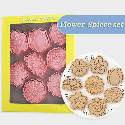 Flower Shaped 3D-8pcs-set-Cookie Cutters - Home & Garden Mad Fly Essentials