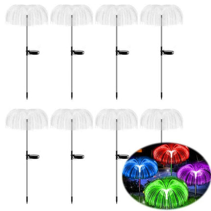 Solar Garden Waterproof Fiber-Optic Jellyfish Lawn Lights - Lighting & Bulbs Mad Fly Essentials