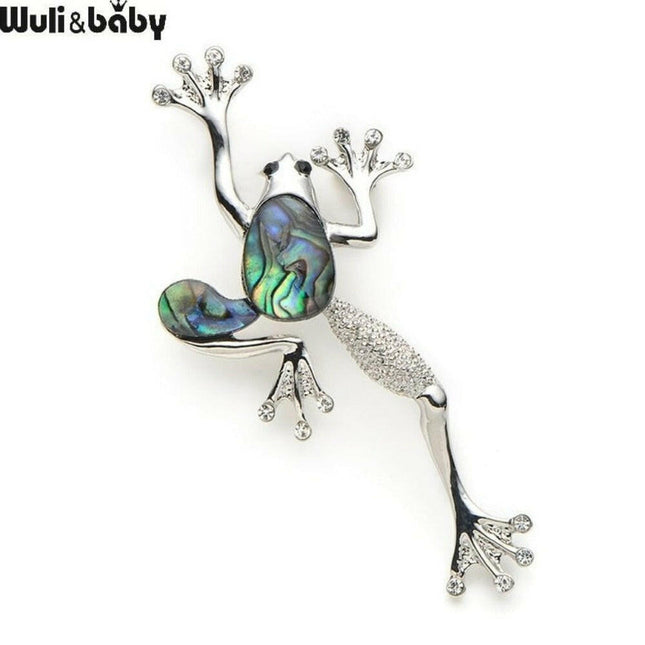 Mad Fly Essentials 0 Alloy Natural Shell Frog Brooches Women Men Banquet Metal Animal Brooch Pins For Suits Dress Fashion Hat Scarf Pins Corsage