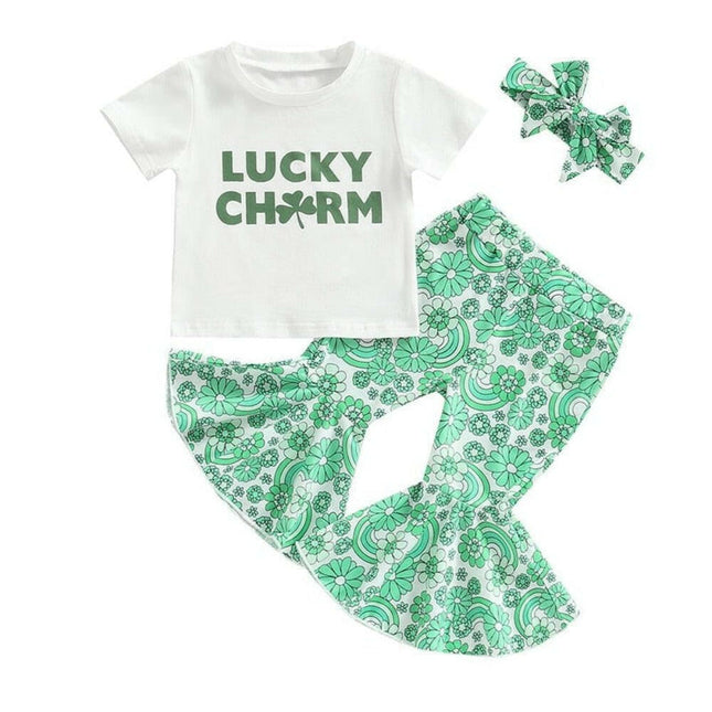 Girls St Patricks Day Outfit 3Pcs Clothes Set - Mad Fly Essentials