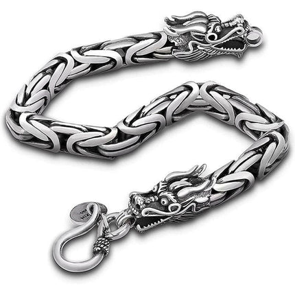 Mad Fly Essentials 0 B029-Silver / 19cm Fashion Hip Hop Silver Dragon Head Dragon Lin Bracelet Retro Exaggerated Men&#39;s Dragon Bracelet Jewelry Men&#39;s Accessories Gifts