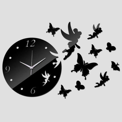 3D DIY Acrylic Mirror Butterfly Fairy Clock - Home & Garden Mad Fly Essentials