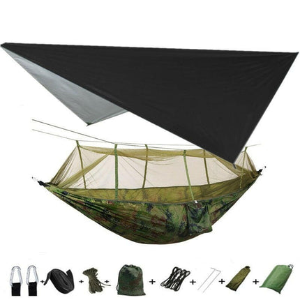Mad Fly Essentials 0 Black and Camouflage Double Mosquito Net Hammock 300×200CM Plus Size Outdoor Anti-mosquito Hammock Umbrella Cloth Nylon Anti-rollover Camping