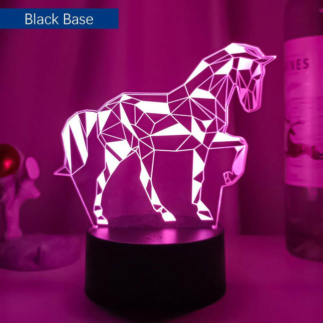 3D LED Kid Romantic Horse Night Light - Lighting & Bulbs Mad Fly Essentials