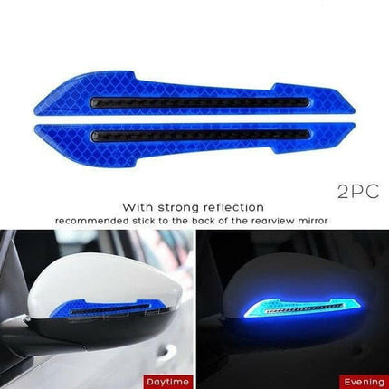 Mad Fly Essentials 0 blue Car Reflective Stickers Collision avoidance Warning Strip Tape Traceless Protective Sticker Warn on Car Rearview Mirror