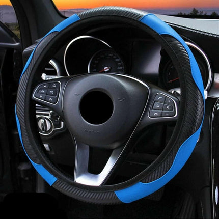 Black Leather Anti-Slip Steering Wheel Cover - Mad Fly Essentials