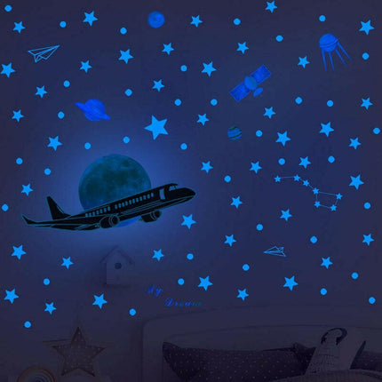 Blue Moon Stars Luminous 3D Wall Stickers - Mad Fly Essentials