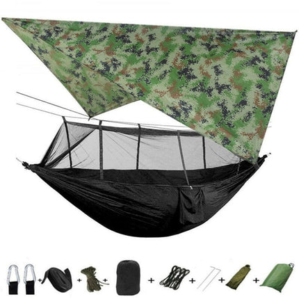 Mad Fly Essentials 0 camouflage and black Double Mosquito Net Hammock 300×200CM Plus Size Outdoor Anti-mosquito Hammock Umbrella Cloth Nylon Anti-rollover Camping
