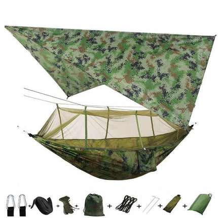 Mad Fly Essentials 0 camouflage Double Mosquito Net Hammock 300×200CM Plus Size Outdoor Anti-mosquito Hammock Umbrella Cloth Nylon Anti-rollover Camping