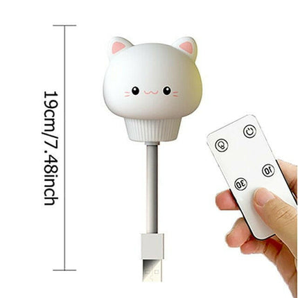 Mad Fly Essentials 0 Cat with Remote USB Cartoon Cute Night Light With Remote Control Babies Bedroom Decorative Feeding Light Bedside Tabe Lamp Xmas Gifts For Kids