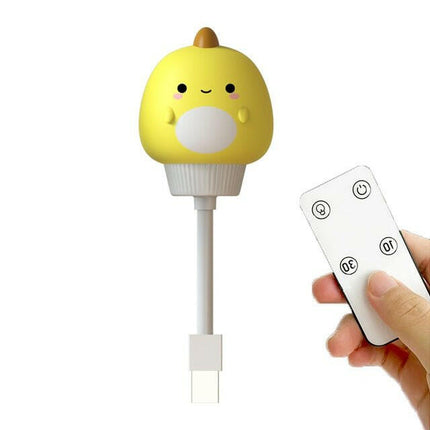 Mad Fly Essentials 0 Chick With Remote USB Cartoon Cute Night Light With Remote Control Babies Bedroom Decorative Feeding Light Bedside Tabe Lamp Xmas Gifts For Kids