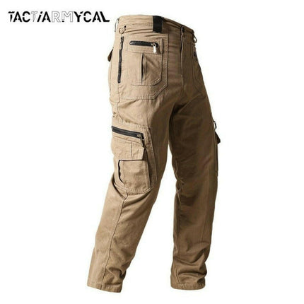 Mad Fly Essentials 0 Cotton Men Pants Loose Straight Casual Men&#39;s Trousers Multiple Pockets Cargo Pants Plus Size S-5XL Autumn New Solid Pants