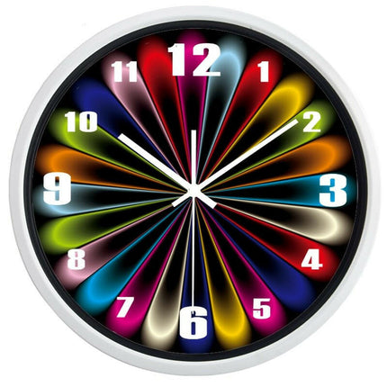 Mad Fly Essentials 0 Creative Abstract Fake Neon Light Design Wall Clock Glass Metal Coloful Clock for Living Room Office
