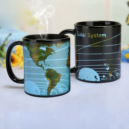 Mad Fly Essentials 0 Creative color changing mug,Solar system earth pattern cups and mugs Milk Juice Lemon cup christmas mug Drinkware mug for tea