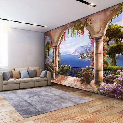 Mad Fly Essentials 0 Custom 3D Photo Wallpaper Garden Balcony Sea View Wall Painting Poster Bedroom Living Room Sofa Home Decor Mural Papier Peint