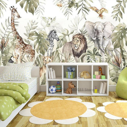 Custom Animals Tropical Plants 3D Wallpaper - Home & Garden Mad Fly Essentials