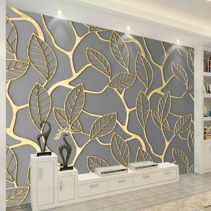 Custom Photo Golden Tree Leaves 3D Wallpaper - Home & Garden Mad Fly Essentials