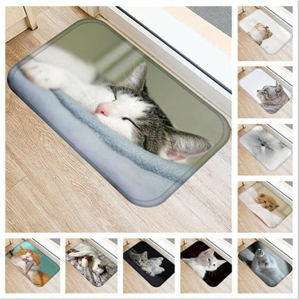 Mad Fly Essentials 0 Cute Cat Animal Print Floor Mat Carpet Soft Flanner Doormat Rugs for Bedroom Living Room Door Floor Hallway Mats