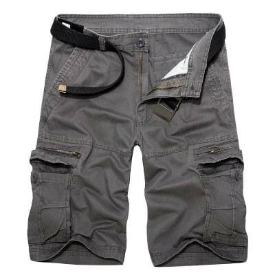 Mad Fly Essentials 0 dark grey / 29 2022 Mens Military Cargo Shorts Summer army green Cotton Shorts men Loose Multi-Pocket Shorts Homme Casual Bermuda Trousers 40