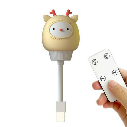 Mad Fly Essentials 0 Deer With Remote USB Cartoon Cute Night Light With Remote Control Babies Bedroom Decorative Feeding Light Bedside Tabe Lamp Xmas Gifts For Kids