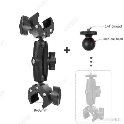 Mad Fly Essentials 0 Dual ballhead clamp TUYU Motorcycle Bike Invisible Selfie Stick Monopod Handlebar Mount Bracket for GoPro Max Hero 11 Insta360 One X2 X3 Accessories