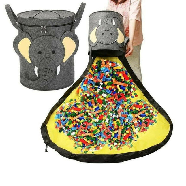 Elephant Toy Organizer-Storage Bucket Outdoor Mat - Kids Shop Mad Fly Essentials