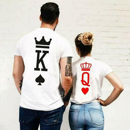 Mad Fly Essentials 0 Fashion Graphic Tumblr Poker Printing King Queen Heart Streetwear Tshirts 2018 Summer Women Men Short Sleeve Casual Couple Lover