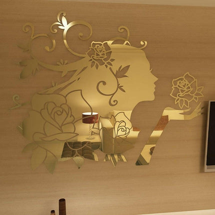 Flower Fairy Acrylic Mirror 3D Wall Stickers - Home & Garden Mad Fly Essentials
