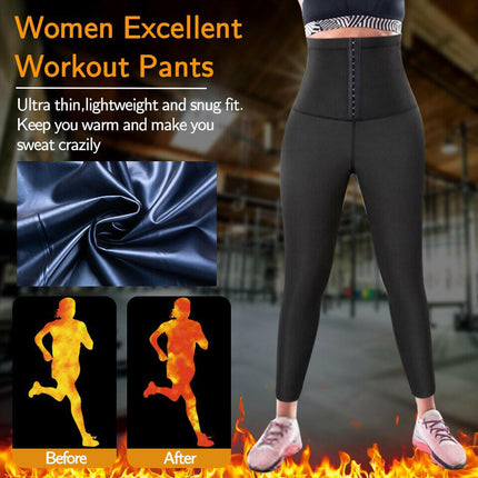Mad Fly Essentials 0 High Waist Sauna Leggings for Women Workout Sweat Pants Waist Trainer Tummy Control Hot Thermo Shapewear Gym Workout Capris