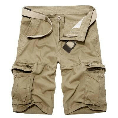 Mad Fly Essentials 0 Khaki / 29 2022 Mens Military Cargo Shorts Summer army green Cotton Shorts men Loose Multi-Pocket Shorts Homme Casual Bermuda Trousers 40