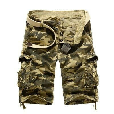 Mad Fly Essentials 0 Khaki / 29 US Size 2022 New Camouflage Loose Cargo Shorts Men Cool Summer Military Camo Short Pants Homme Cargo Shorts