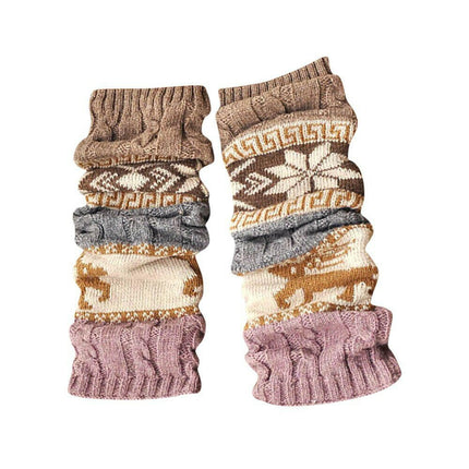 Mad Fly Essentials 0 Khaki / One Size 2019 New Winter Warm Leg Warmers Cable Knit Knitted Crochet High Long Stocking Leggings Calcetines Mujer Meias